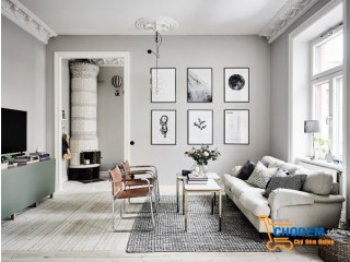 Gam màu xám- trắng mang lại nét đẹp dịu dàng và dễ chịu cho ngôi nhà