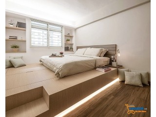 Giường giật cấp giúp tăng vẻ đẹp tổng thể căn phòng