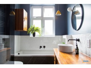 Phòng tắm nổi bật với điểm nhấn từ bồn rửa mặt