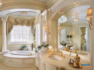 Sự pha trộn giữa vẻ đẹp cổ điển và hiện đại trong phòng tắm